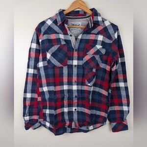 LEVI'S Men's Plaid Classic Two Horse Brand Flannel Shirt Western Utility S